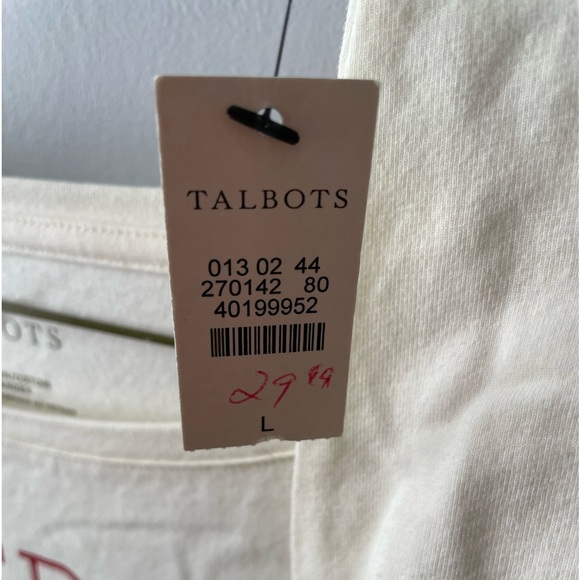 Talbots crewnecked long sleeved cotton tees NWOT - Picture 2 of 6